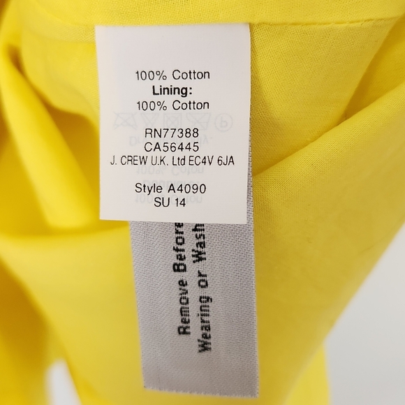 J. Crew Yellow Cotton Pique Fit & Flare Sleeveless Dress Size 2 - Picture 11 of 13